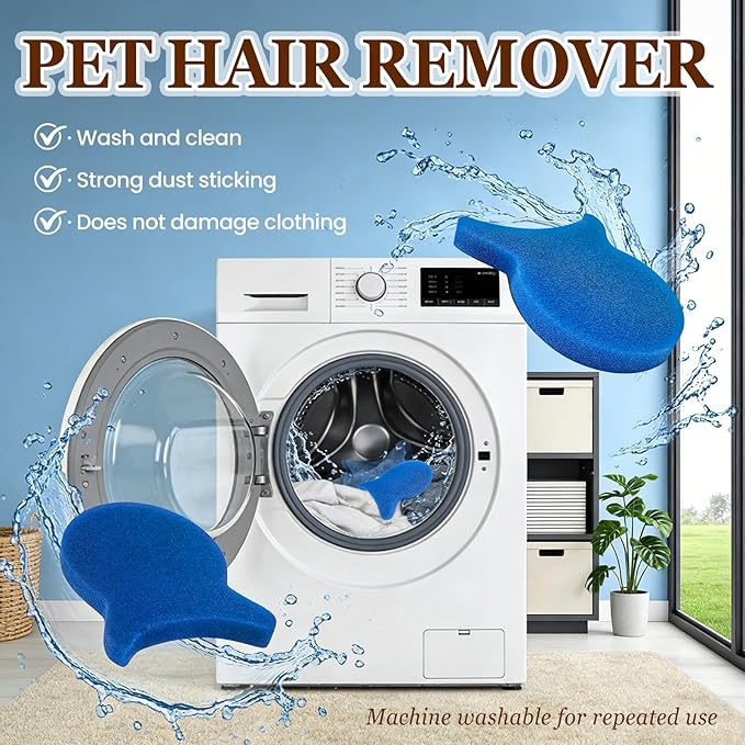 Pet Hair Remover for Laundry, Reusable Dog & Cat Hair Remover Tool, Effectively Removes Pet Hair, Lint and Dander from Bedding and Clothing, Suitable for Washing Machines, Dryers 4PCS