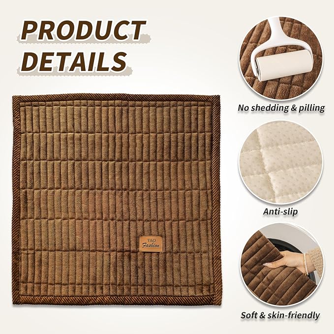 PJLZJFBY Couch Covers for Dogs, Velvet Dog Couch Cover, Pet Couchs Covers for Backrest & Armrest, Couchs Protector for Dogs, Sofa Cover for Pets Washable(1PC,Dark Brown,27.5"×27.5",Single Seater)