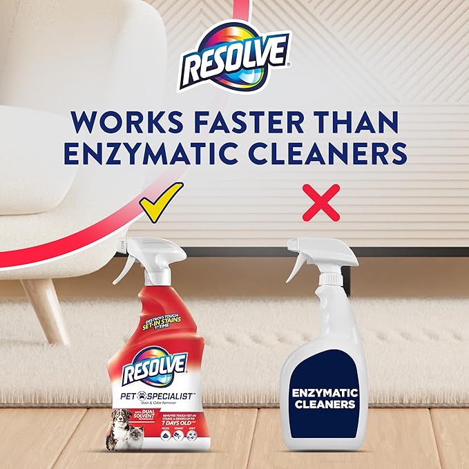 Resolve Pet Specialist Stain & Odor Remover Spray – Pet Stain and Odor Remover, Carpet Cleaner Solution for Dog and Cat Urine, 22Fl Oz