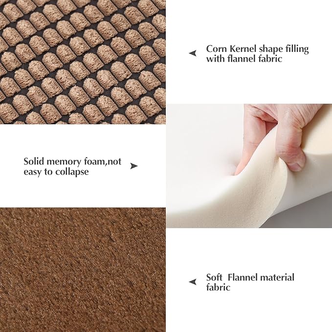 BVAGSS Reversible Dog Crate Pad, Memory Foam Pet Bed Mat, Soft Warm Machine Washable Sleeping Kennel Mattress for Small Medium Dogs XH079 (21''x13''x1.6'',Brown)