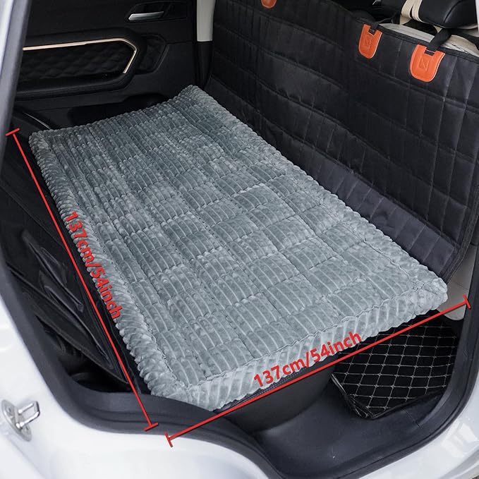 HOMEREFROM Washable Large Dog Bed for Cars, Dog Car Seat Cover for Backseat, Anti-Slip Pet Sleeping Mat, Car Seat Protector, Travel Pet Pad for Trucks and SUV (Gray, 24.8" x 54")