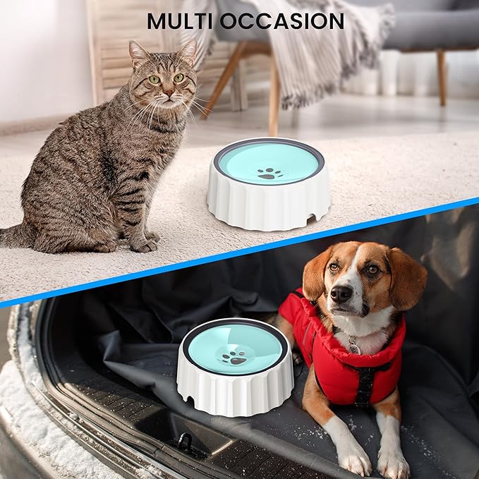 FORWH Dog Small Animals Water Bowl No Spill 70oz/2L Large Capacity Dispenser Non Slip No Splash Small Animals Bowl Pet Slow Feeder No Drip Dog Water Bowl on Vehicle for Dogs and Cats - Green
