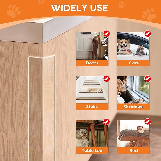 Door Protector from Dog Scratching, Window Sill Protector, Clear Sided Shield Protection Barrier Anti Cat, Dog Scratching, Slobbering, and Clawing Furniture, Glass, Car Door, Couch 4in x 32.8'