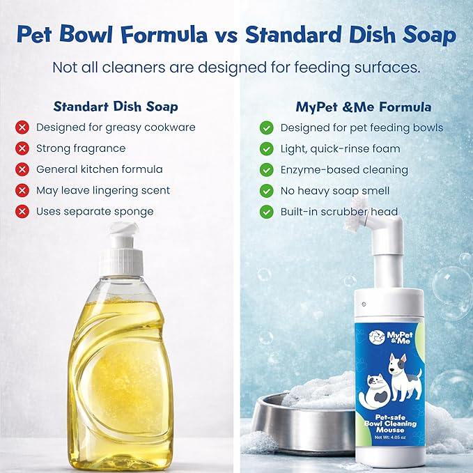 My Pet & Me Pet Bowl Cleaning Mousse | 4.05 oz | Dog Bowl Cleaner & Pet Safe Cleaner | Foaming Dish & Paw Cleaner for Small Dogs | Safe & Easy-to-Use Cleaning Solution