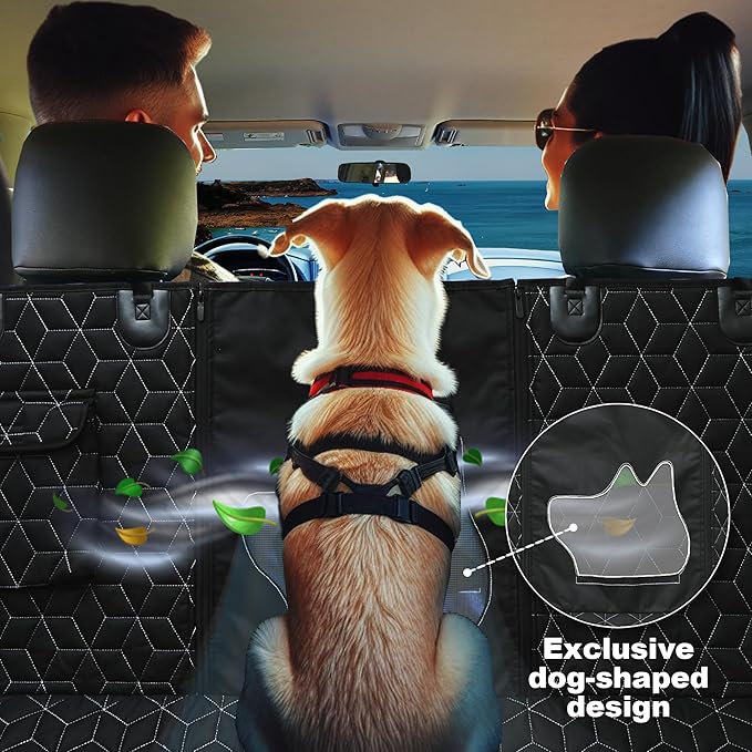 Dog Car Seat Cover for Large SUV, 100% Waterproof Dog Seat Cover for Back Seat for SUV, 600D Heavy Duty Pet Hammock for Car, Non Slip Car Seat Protector for Pet for Tahoe/Yukon/Suburban