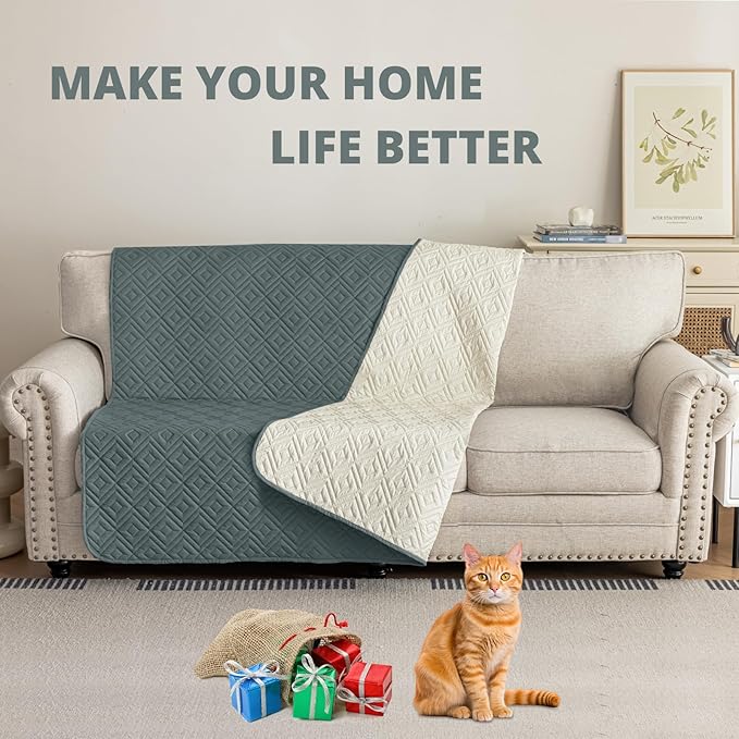 2026 Waterproof Bed Sofa Blanket (68"x82") Comfy Couch Sofa Mat for Dog Pets with Anti-Slip Back, Universal Incontinence Lightweight Liner Pad for Furniture Car Picnic etc Durable Washable, Dark Grey