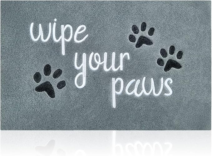 Welcome Door Mats for Home Entrance Funny Doormats Wipe Your Paws Mat Welcome Mats for Front Door Indoor Non Slip Rubber Mat for Dog Mats,18x28 Inch