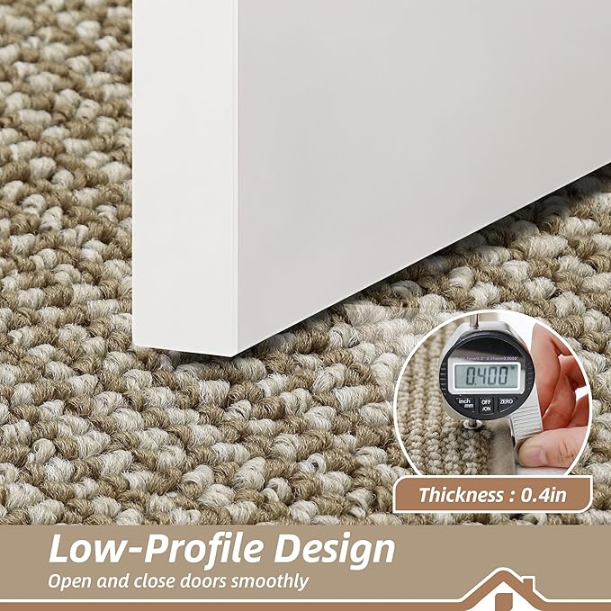BEQHAUSE Dirt Trapper Door Mat 17"x30", Non-Slip Doormats (Rolled-Up NO Creases) Washable Entryway Rugs, Dirt Resist and Absorbent Welcome Mat, Low Profile Floor Mats for Front Back Door, Light Beige