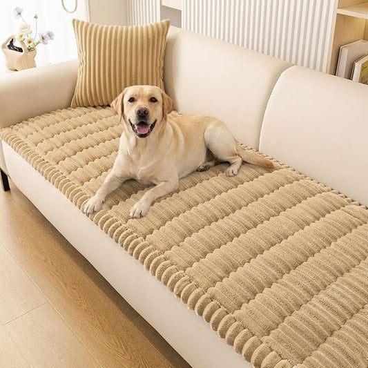 Smiry Couch Cover for Dogs, Non Slip Washable Sofa Protector for Pets, Soft Furniture Cover for Pet, Stylish Sofa Covers, Cozy Protect Against Fur, Dirt & Everyday Messes (Camel, 35.4" x 70.9")