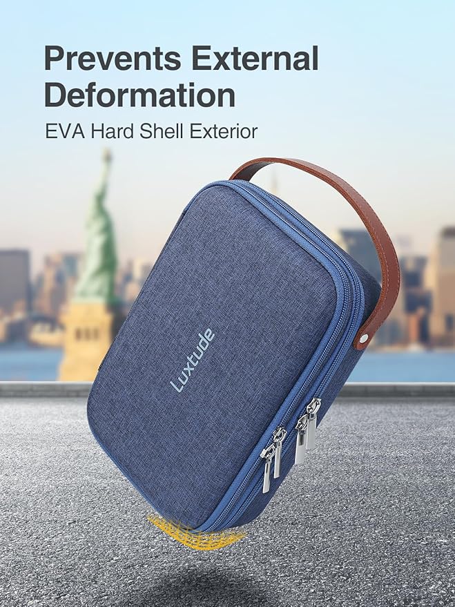 Luxtude Hair Clipper Case Travel, Portable Barber Cases, Hard Barbers Bags for Clippers and Supplies, Sturdy Trimmer Bag, Barbers Accessories for Wahl/Hatteker/Oneisal/Andis Grooming (Case Only, Blue)