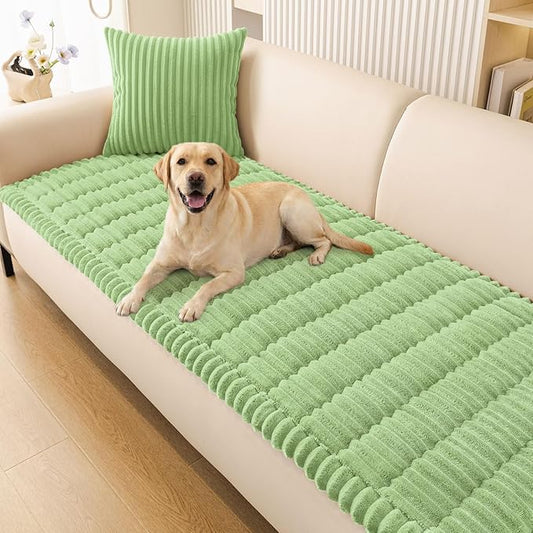 Smiry Couch Cover for Dogs, Non Slip Washable Sofa Protector for Pets, Soft Furniture Cover for Pet, Stylish Sofa Covers, Cozy Protect Against Fur, Dirt & Everyday Messes (Grass Green, 27.6" x 70.9")