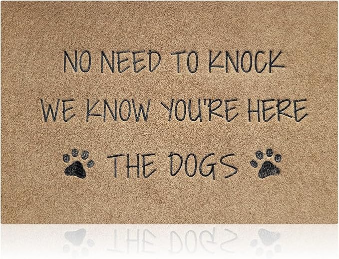 Large Welcome Mat for Front Door - Rubber Non-Slip Backing Funny Dog Doormat Indoor Outdoor for Entryway Porch 24x36