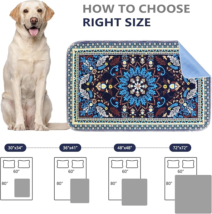 Qeils Washable Pee Pads, Reusable Puppy Pads Super Absorbent Leakproof Dog Training Pads, Non-Slip Wee Wee Pads for Crate, Floor, Potty Pads Feeding Mat Dog Pee 2 Pack 18"x30"