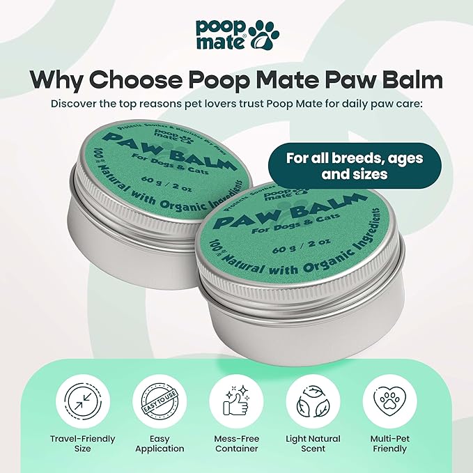 Dog Paw Balm & Nose Balm – Natural, Lick-Safe Paw Care for Dogs – Moisturizing Snout Cream with Coconut Oil, Shea Butter & Vitamin E – Protects Cracked Pads & Dry Noses – 2 oz