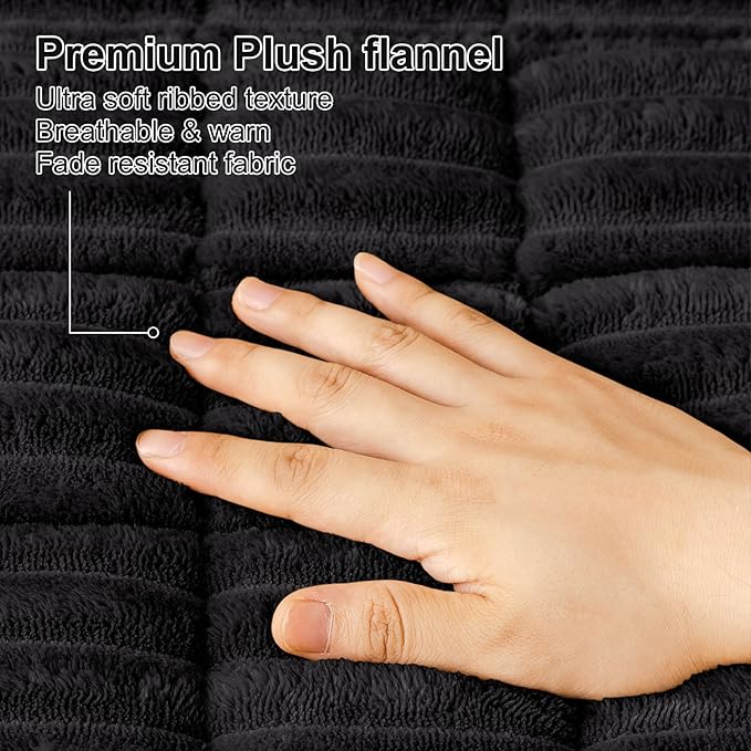 Smiry Couch Cover for Dogs, Non Slip Washable Sofa Protector for Pets, Soft Furniture Cover for Pet, Stylish Sofa Covers, Cozy Protect Against Fur, Dirt & Everyday Messes (Black, 43" x 63")