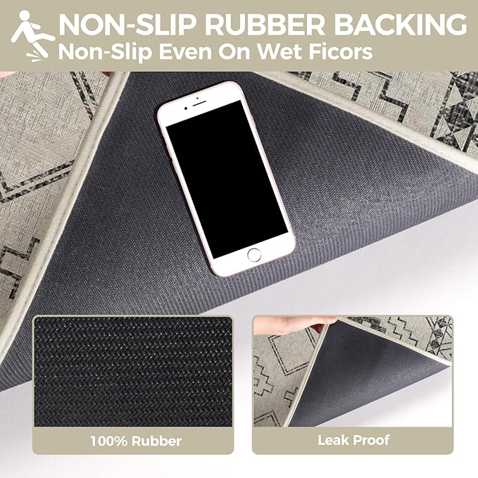 YDKGL Indoor Door Mat 20"x31",Beige Door Mats Indoor Entrance Dirt Resistant & Absorbent, Non-Slip Rubber Backing Front Door Mats,Washable Low-Profile Doormat for Entryway, Inside Home Entrance