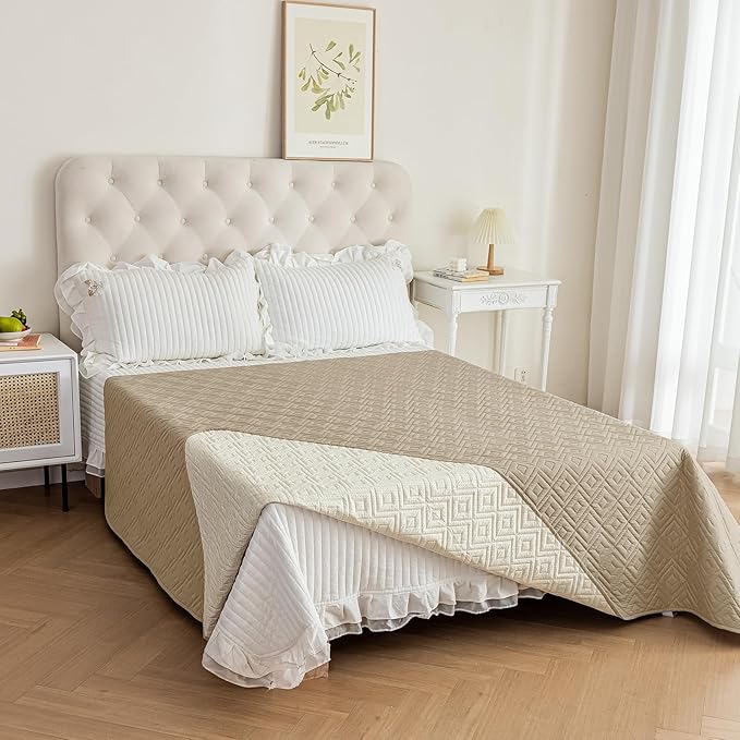 2026 Waterproof Bed Sofa Blanket (68"x82") Comfy Couch Sofa Mat for Dog Pets with Anti-Slip Back, Universal Incontinence Lightweight Liner Pad for Furniture Car Picnic etc Durable Washable, Khaki