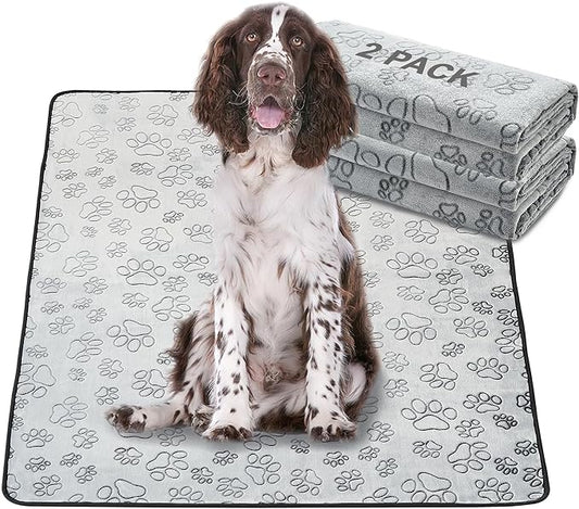 Qeils Reusable Puppy Pads, 2 Pack Washable Pee Pads for Dogs, Non Slip Wee Wee pad, Absorbent and Leakproof Training Mats for Potty, Crate, Playpen, Bed, Sofa, 48"x 30"