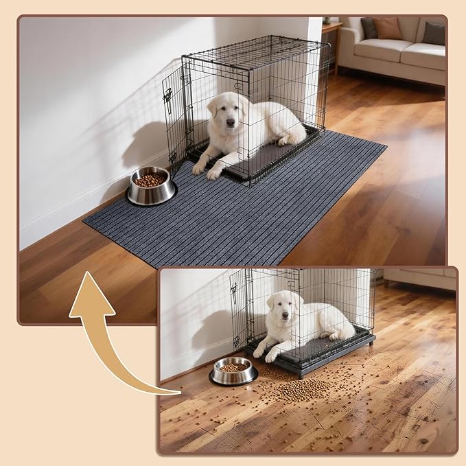 46 * 60 * 0.23inch Mat for Under Dog Crate Floor Protector Dog Playpen Mat Waterproof Pet Crate Mats Non Slip Reusable Puppy Pads for Cage, Kennel,Training, Whelping,Floor Protection