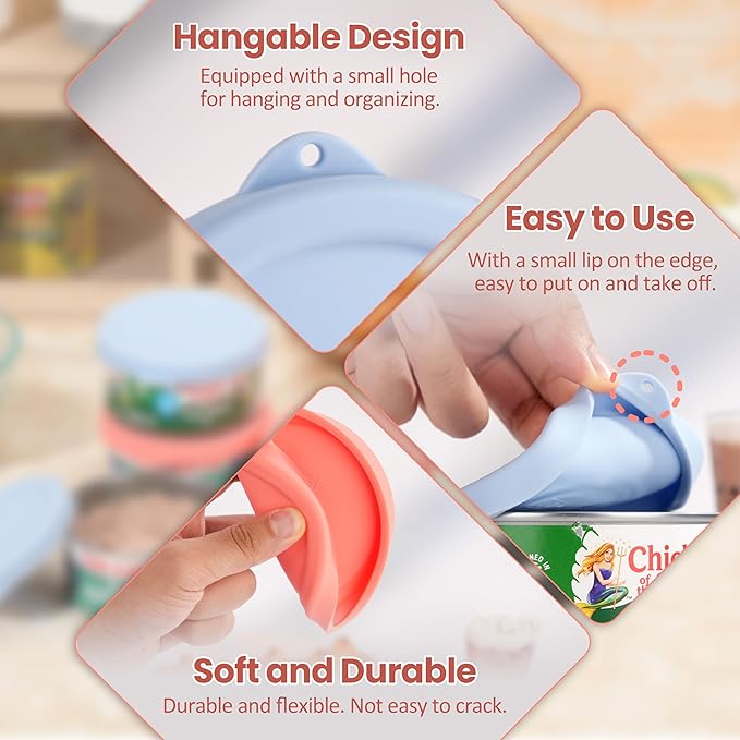 2PCs 4-inch/9.5cm Silicone Can Lids for Bumble Bee | StarKist | Chicken of the Sea 12oz Tuna Can, Can Covers for 4.0-inch Canned Goods, Food Storage Cover, Freezer&Dishwasher Safe (Cans NOT Included)