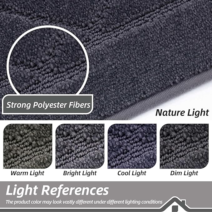 BEQHAUSE Dirt Trapper Door Mat 32" x 72", Doormat Non-Slip Entryway Rugs Washable, Dog Door Mat Stain Resistant and Absorbent Welcome Floor Mat for Front Back Door, Mud Wet Shoes & Paws, Dark Grey