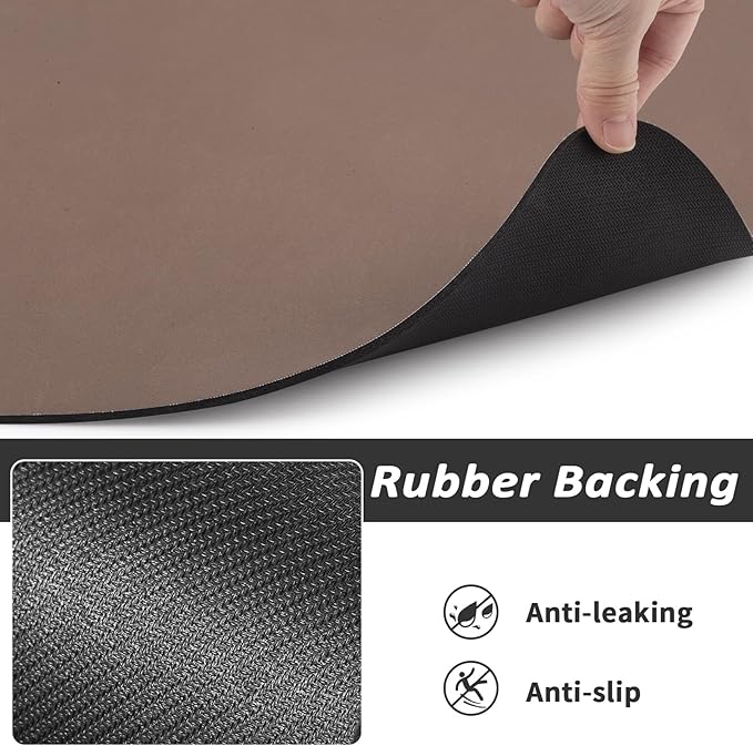 Dog Food Mat - Absorbent Cat Mat for Food and Water, No Stains Pet Feeding Bowl Mat, Easy to Clean Pet Placemats, Quick Dry Dog Water Dispenser Mat for Messy Drinkers | Paw Brown 16"x 24"