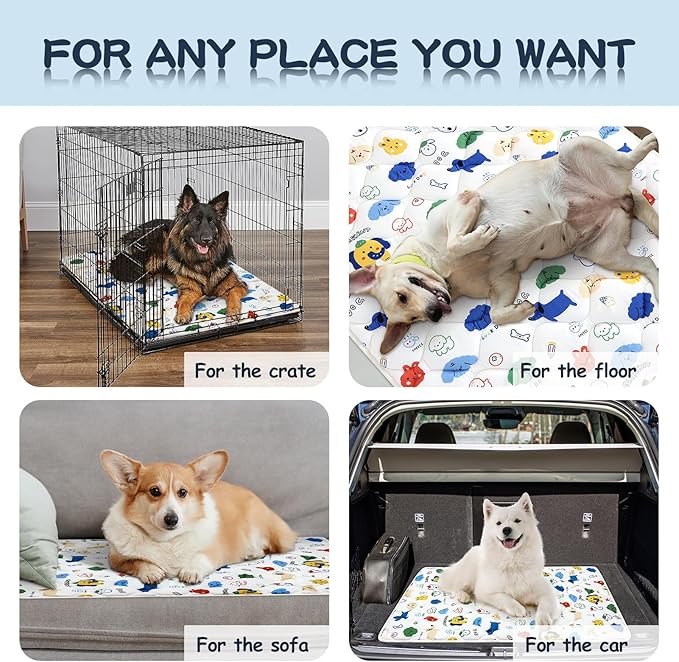 Washable Dog Crate Mat, Ultra Soft Dog Bed Mat for Sleeping with Anti-Slip Bottom for Large Medium Small Dogs Breeds (30" X 19")