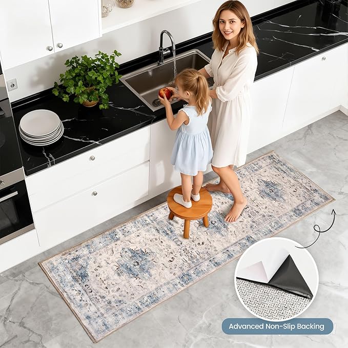 Kitchen Rug Set 3Pcs, Boho Rug Sets Non Slip Washable for Floor Thick Farmhouse Kitchen Decor Runner Rugs for Kitchen, Entryway，Laundry, Hallways 20''x32''+20''x48''+20''x59