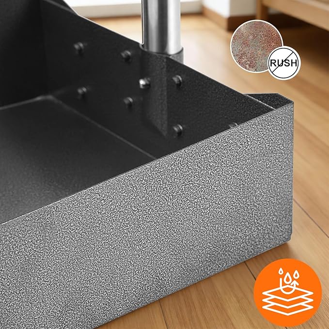 Pooper Scooper, Metal Aluminum Tray and Spade Poop Scoop Set with Adjustable Stainless Steel Long Handle, Pet Waste Removal Heavy Duty Poop Scooper (Tray&Spade, Medium)
