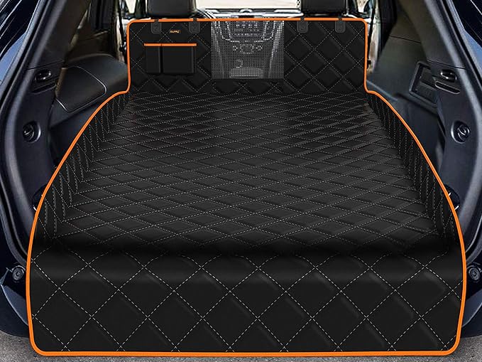 Dog Cargo Liner for Large SUV, Waterproof Dog Cargo Cover with Bumper Flap Protection Durable Car Trunk Mat for Pets Keep Your Vehicle Trunk Clean Universal Fit X-Lager SUV Car Seat Cover