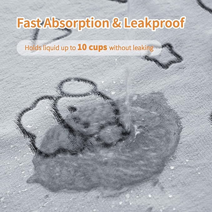 Qeils Reusable Puppy Pads, 2 Pack Washable Pee Pads for Dogs, Waterproof Non Slip Wee Wee pad, Absorbent and Leakproof Training Mats for Potty, Crate, Playpen, Bed, Sofa, 18"x 24"