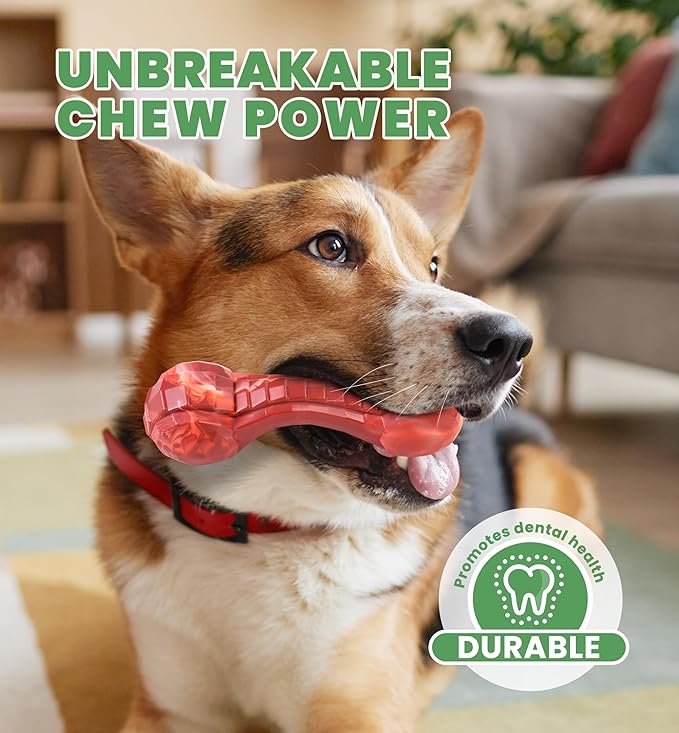 IPTPAS Durable Dog Chew Toy for Aggressive Chewers, Ultra Tough Dental Toy for Teeth Cleaning, Boredom Anxiety Relief, Long-Lasting Toy for All Dog Sizes & Teething Puppies, Keep Them Busy