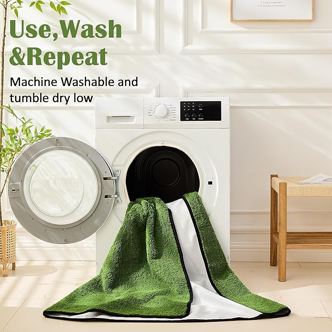 Qeils Reusable Dog Pee Pads, 6 Pack Super Absorbent & Leakproof Washable Puppy Pads with Soft Green Top Layer, for Potty Training, Crates, Couch, Car Seats & Pet Beds, 30"x 34"