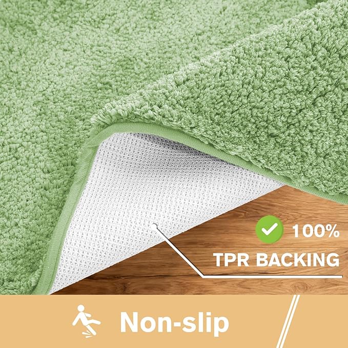 Hunter Green Bathroom Rugs 24"x40" – Large Plush Microfiber Bath Mat, Soft Non Slip Floor Mat, Absorbent and Washable Rug – Perfect for Bathroom or Bedroom Use