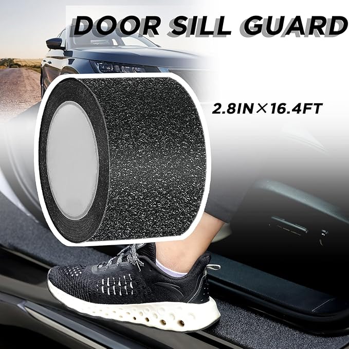 Frienda Car Door Edge Guards Door Sill Protector Automotive Entry Guard Anti Collision Scuff Sill Trim Protection Strips for Most Cars Vehicles Accessories(2.8 Inch Wide, 16.4 Feet,Black)