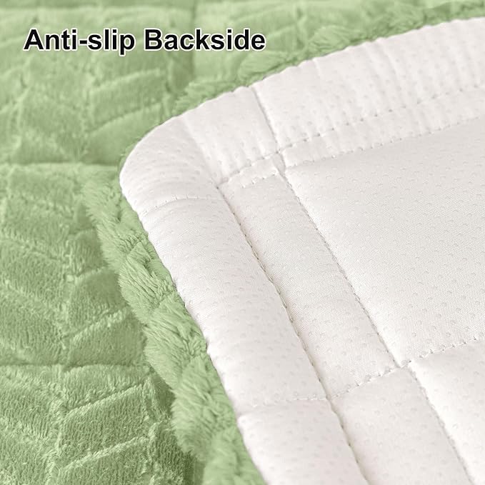 Smiry Non Slip Couch Covers for Dogs, Fuzzy Pet Couch Covers for 3 Cushion Sofa Pet Friendly, Soft Sofa Slipcovers Cushion Furniture Protector Washable (Grass Green, 27.6" x 70.9")