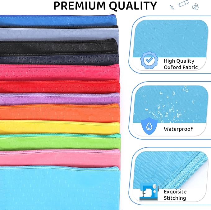 48pcs Pencil Pouch Bulk,Zipper Pouches,Waterproof Pencil Bags, Small Organizing Bags in 12 Colors for Classroom,Office Supplies Storage and Travel Accessories