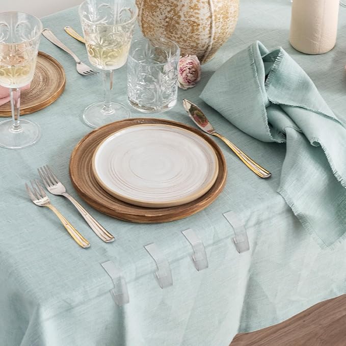 150 Pieces Transparent Clear Tablecloth Clips Plastic Table Cloth Clips Windproof Table Cover Holder Clamps Tablecloth Cloth Holder for Christmas Wedding Party Indoor Outdoor Camping Picnic