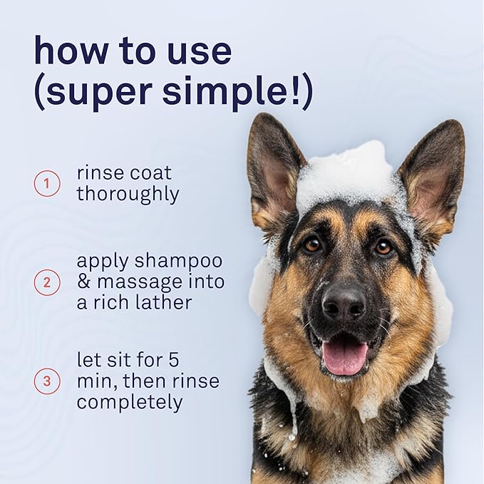 Petpost | Oatmeal & Chamomile Dog Shampoo. Soothes Dry, Sensitive Skin, Moisturizes & Softens Coat with Aloe & Yucca. 16 oz