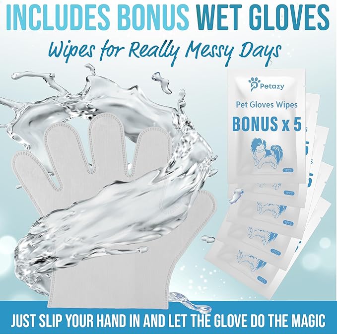 400 Dog Wipes for Paws and Butt Ears Eyes | XL 8x8 Organic Pet Wipes for Dogs | Unscented Dog Wipes Cleaning Deodorizing | Extra Thick Paw Wipes for Dogs Cats Pets | Bonus Glove Wipes Included