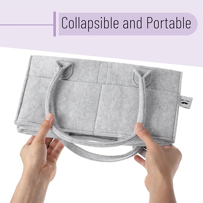 Mr. Pen- Baby Diaper Caddy Organizer, 2 Pack, Gray, Nursery Storage Bin and Car Organizer for Diapers and Baby Wipes