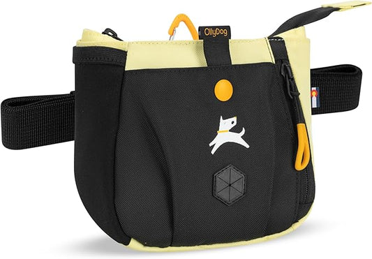 OllyDog Backcountry Day Bag | Hands-Free Dog Training Treat Pouch | Fanny/Hip Pack with Zipper Closure & Built-in Poop Bag Dispenser | Removable Waist Clip (Sol)