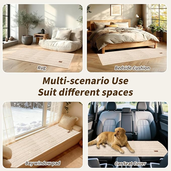 PJLZJFBY Couch Covers for Dogs, Velvet Dog Couch Cover, Pet Couchs Covers for Backrest & Armrest, Couchs Protector for Dogs, Sofa Cover for Pets Washable(1PC,Beige White,27.5"×27.5",Single Seater)