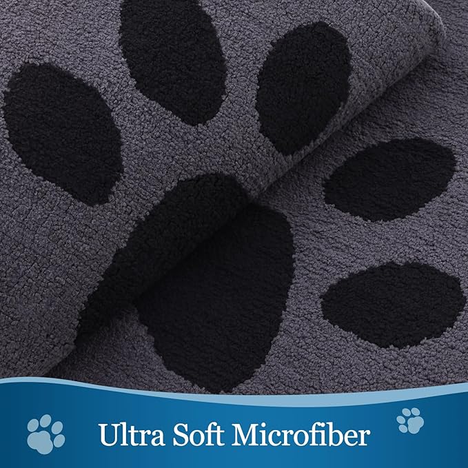 Buganda Dog Door Mat for Muddy Paws, Absorbent Dirt Trapper Washable Indoor Doormats, Non Slip Low-Profile Mud Mat for Dogs, Front Entrance Doormat for Inside Floor (70x24 Inches, Black)