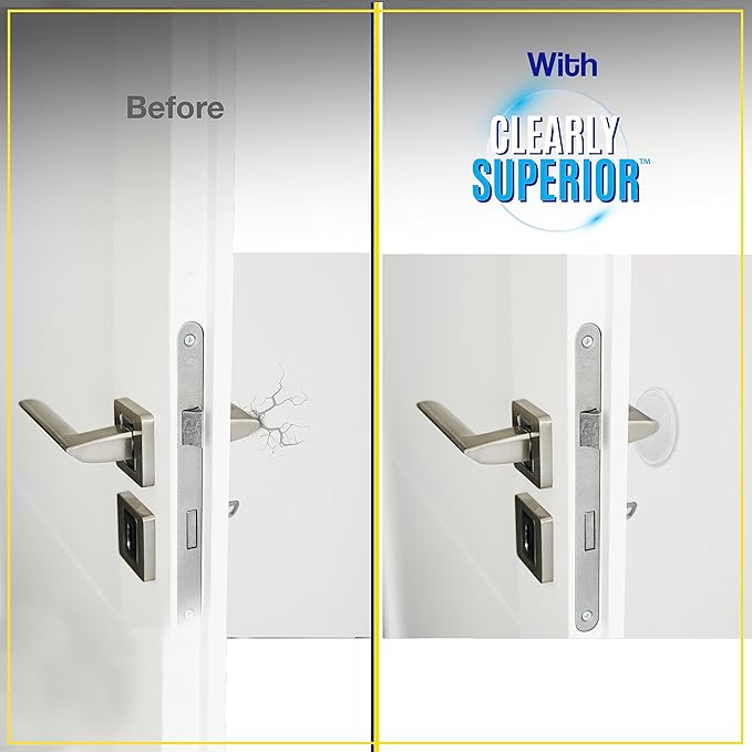 Large 3.5" Clear Round Bumpers 2 Pack – Self Adhesive Door Stoppers for Walls - Doorknob Protectors - Protects Wall Surface from Doors and Doorknobs