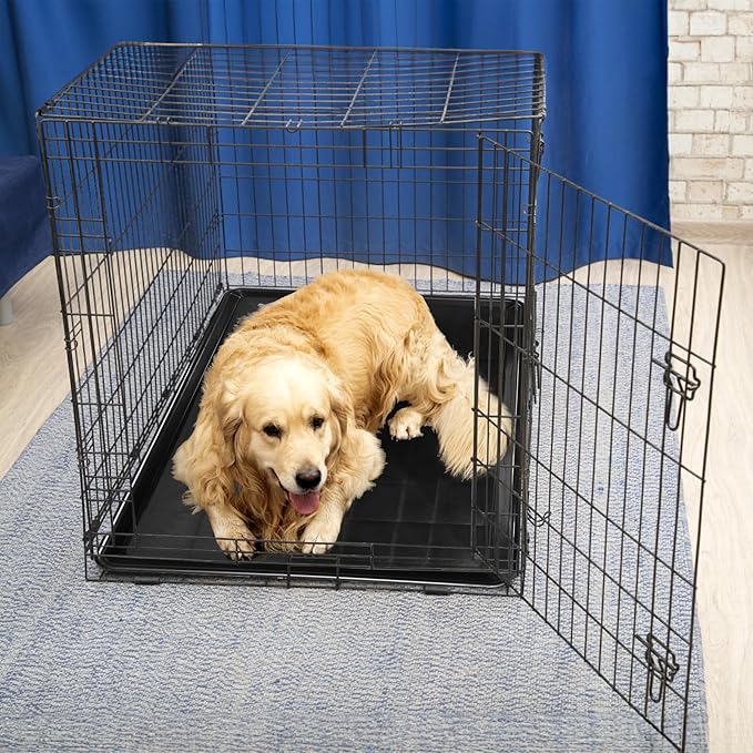 2 Pack Dog Crate Tray, 35.2" L x 23.2" W ChewProof Replacement Pan for Dog Crate, Large Plastic Bottom Pan Liner Drip Trays Pan for Pet Crates Kennels