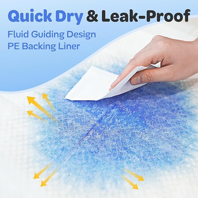 200 Pack Bulk Dog Pee Pads Extra Large 28x34, Adhesive Sticky Tabs Leakproof Puppy Training Pads, 6-Layer Super Absorbent Dog Pads for Large Dogs, Long-Lasting Value Supply