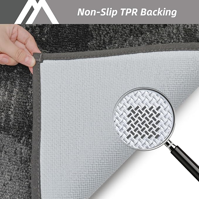 COSY HOMEER Entryway Rugs Doormat 24"x36", Non-Slip Absorbent Polyester, Washable Rugs for Front Door, Dirty Paws & High Traffic Areas, Gray