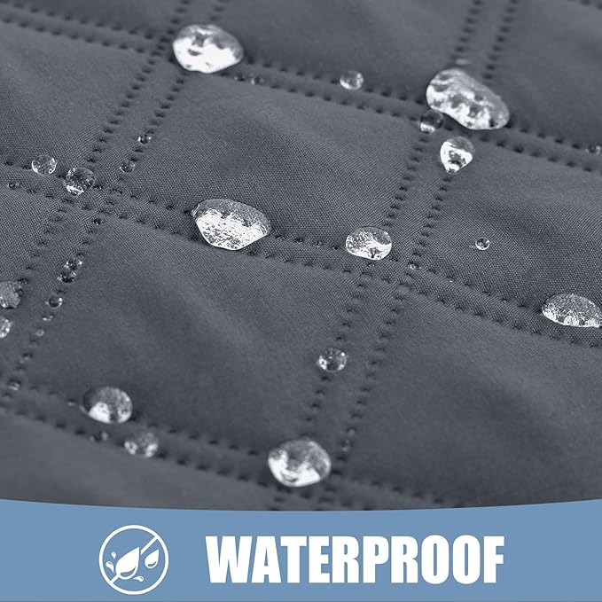 Smiry Waterproof Dog Bed Cover Pet Blanket, Soft Washable Dog Blanket for Furniture Bed Couch Sofa Reversible, Checkered (30"x70", Dark Grey/Beige)