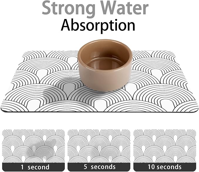 Personalized Dog Food Mat for Floors Absorbent, Custom Pet Cat Food Mat - Quick Dry Dog Bowl Mats for Food and Water Pet Supplies